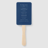 Elegant Chic Navy Blue Wedding Zeremony Program Fächer (Rückseite)