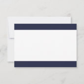 Elegant Chic Navy Blue White Classy Moderne Hochze RSVP Karte (Rückseite)