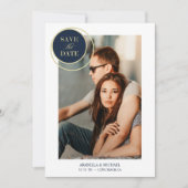 Elegant Chic Navy Gold Photo Sophisticated Wedding (Vorderseite)