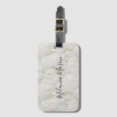 Elegant Chic Opal Gemstone Marmor Gepäckanhänger (Vorderseite Vertikal)