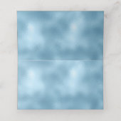 Elegant Chic Pearls Baby Blue Platzkarte (Innenseite Aufgefaltet)