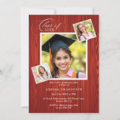 Elegant Chic Photo Collage Rustic Graduation Einladung (Vorderseite)