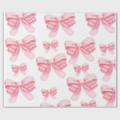 Elegant & Chic Pink Bow Girl Babydusche Geschenkpapier (Flach)