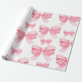 Elegant & Chic Pink Bow Girl Babydusche Geschenkpapier (Ungerollt)