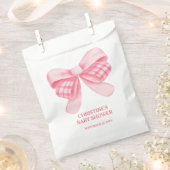 Elegant & Chic Pink Bow Girl Babydusche Geschenktütchen (Ausgeschnitten)