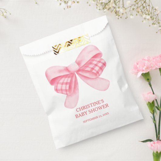 Elegant & Chic Pink Bow Girl Babydusche Geschenktütchen (Versiegelt)