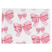 Elegant & Chic Pink Bow Girl Babydusche Große Geschenktüte (Rückseite)