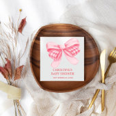 Elegant & Chic Pink Bow Girl Babydusche Serviette