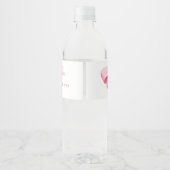 Elegant & Chic Pink Bow Girl Babydusche Wasserflaschenetikett (Rückseite)