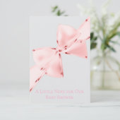 Elegant Chic Pink Coquette Bow Baby Shower Begleitkarte (Stehend Vorderseite)