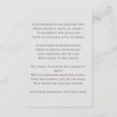 Elegant Chic Pink Coquette Bow Baby Shower Begleitkarte (Rückseite)