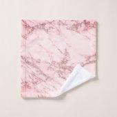 Elegant chic pink gray silver marble badhandtuch set (Waschlappen)