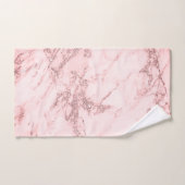 Elegant chic pink gray silver marble badhandtuch set (Handtuch)