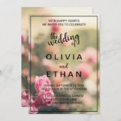 Elegant Chic Pink Rose Blossom Blumenzehen Einladung (Vorne/Hinten)