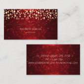 Elegant Chic Red Glitzer Bokeh Gold Confetti Visitenkarte (Vorne/Hinten)