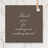 Elegant Chic Rose Monogram Brown Geschenkanhänger (Rückseite)