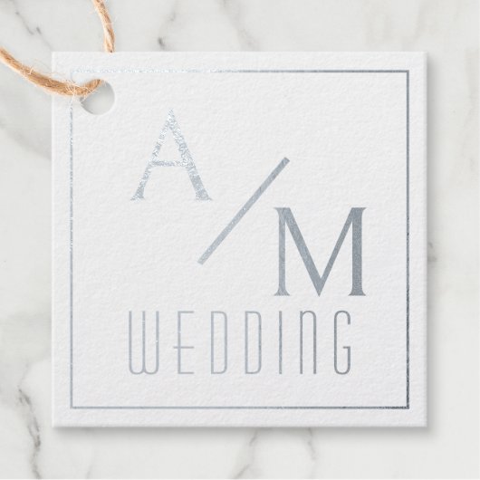 Elegant Chic Rose Monogram Brown Geschenkanhänger (Vorderseite)