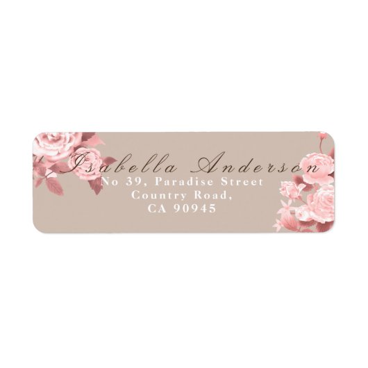 Elegant Chic Rose Wedding Address (Vorne)