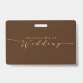Elegant Chic Rose Wedding Name Ausweis (Rückseite)