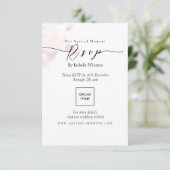 Elegant Chic Rose Wedding QRcode UAWG RSVP Karte (Stehend Vorderseite)