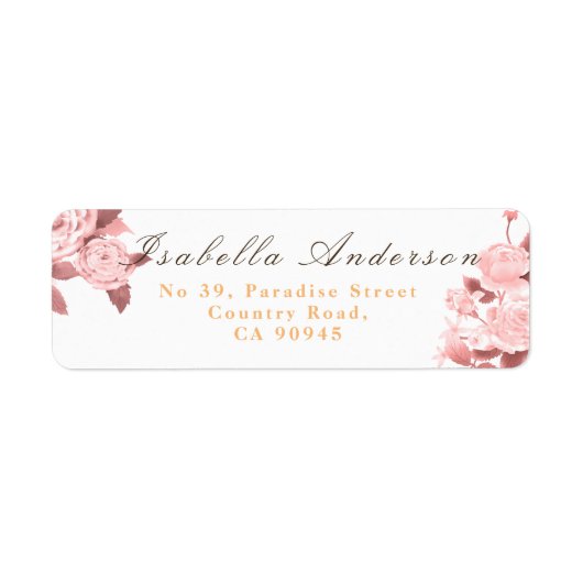 Elegant Chic Rose Wedding White Address (Vorne)