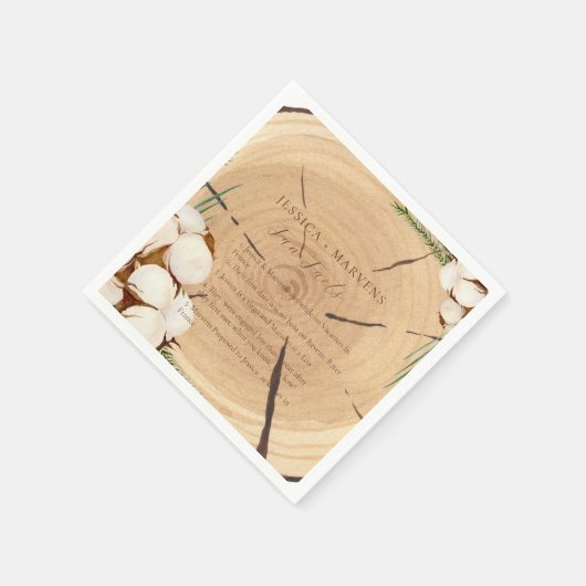 Elegant & Chic Rustic Hochzeitsspass - Hochzeitsfe Serviette (Ecke)