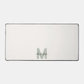 Elegant Chic Sage Green Script Monogram Schreibtischunterlage (Vorderseite)