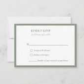 Elegant & Chic Sage Grüne Hochzeit RSVP Karte (Vorderseite)