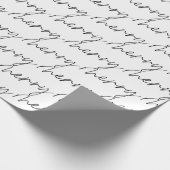 Elegant Chic Schwarz-weiß Merry Script Letters Geschenkpapier (Ecke)