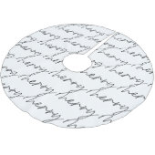 Elegant Chic Schwarz-weiß Merry Script Letters Polyester Weihnachtsbaumdecke (Schrägansicht)