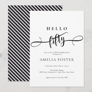 Elegant Chic Script 50. Geburtstag Einladung