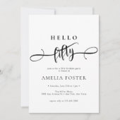 Elegant Chic Script 50. Geburtstag Einladung (Vorderseite)