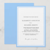 Elegant & Chic Script Blue Wedding Einladung (Vorne/Hinten)