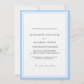 Elegant & Chic Script Blue Wedding Einladung (Vorderseite)