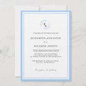 Elegant & Chic Script Blue Wedding Einladung (Vorderseite)