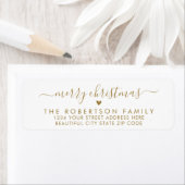 Elegant Chic Script Christmas Return Address Label (Insitu)