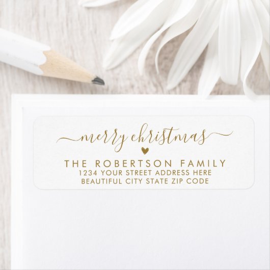 Elegant Chic Script Christmas Return Address Label (Insitu)