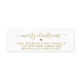 Elegant Chic Script Christmas Return Address Label (Vorne)