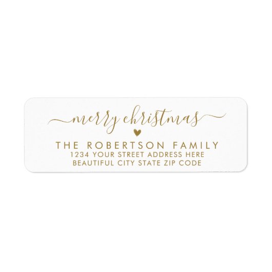 Elegant Chic Script Christmas Return Address Label (Vorne)