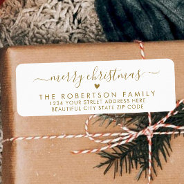 Elegant Chic Script Christmas Return Address Label