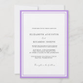 Elegant & Chic Script Lavender Wedding Einladung (Vorderseite)