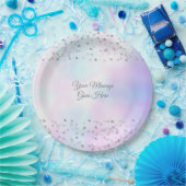 Elegant Chic Script Pearl Hearts Confetti Pappteller (Party)