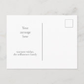 Elegant Chic Script Schwarz-weiß Frohe Weihnachten Postkarte (Rückseite)