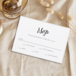 Elegant Chic Script Wedding RSVP Karte