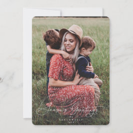 Elegant Chic Season's Gruß Weihnachts-Foto Feiertagskarte