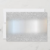 Elegant Chic Silver Glitzer Bokeh Save the Date (Rückseite)