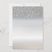 Elegant Chic Silver Glitzer Bokeh Save the Date (Rückseite)