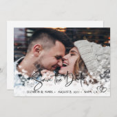 Elegant Chic Silver Hearts, Foto Save the Date (Vorne/Hinten)