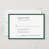 Elegant & Chic Smaragdgrüne Hochzeit RSVP Karte (Vorderseite)