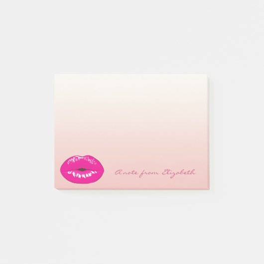 Elegant Chic Stilftiges Girly, Lippen Post-it Klebezettel (Vorderseite)